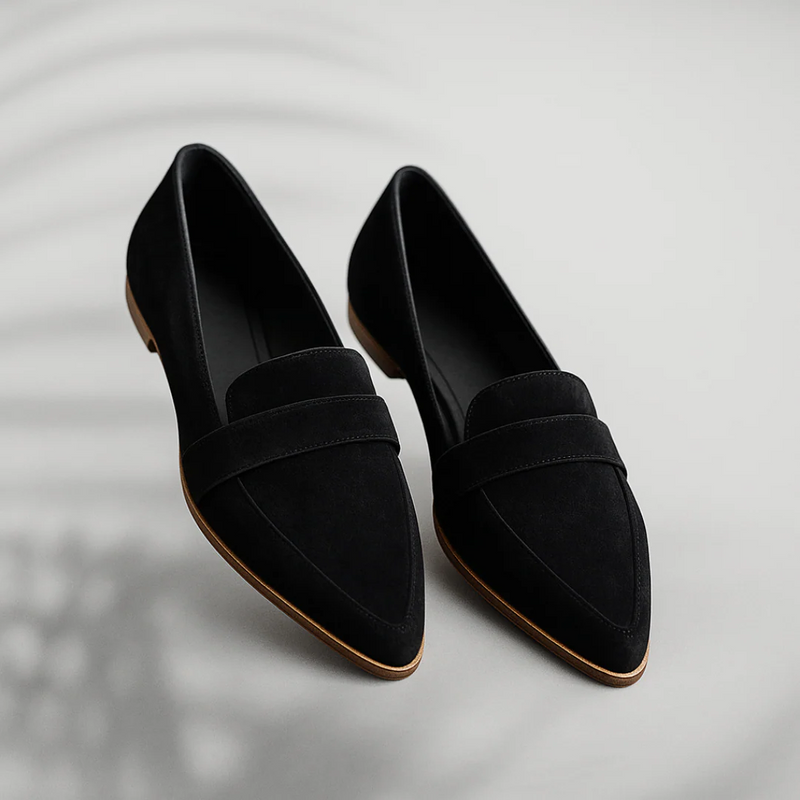 Greta Women's Suede Loafers - styled view