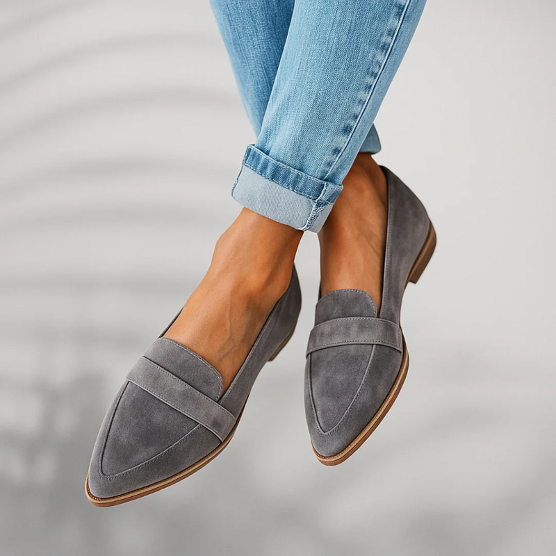 Greta Women's Suede Loafers | Flat, Pointed Toe