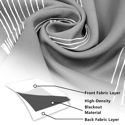 Modern Wave Pattern Blackout Curtain | Grommet Top, Insulating