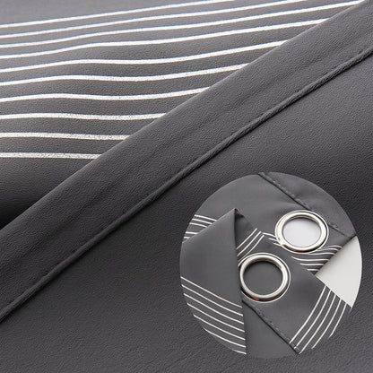 Modern Wave Pattern Blackout Curtain | Grommet Top, Insulating