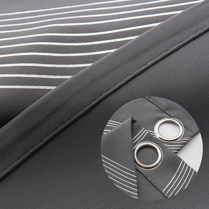 Modern Wave Pattern Blackout Curtain | Grommet Top, Insulating