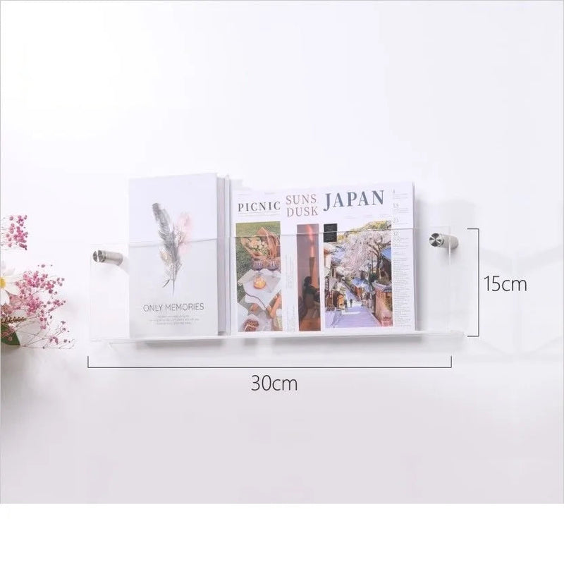 Modern Acrylic Floating Shelf Bookcase – Stylish Home Decor, Available in 30cm, 40cm, 50cm Lengths, 10 Color Options 12