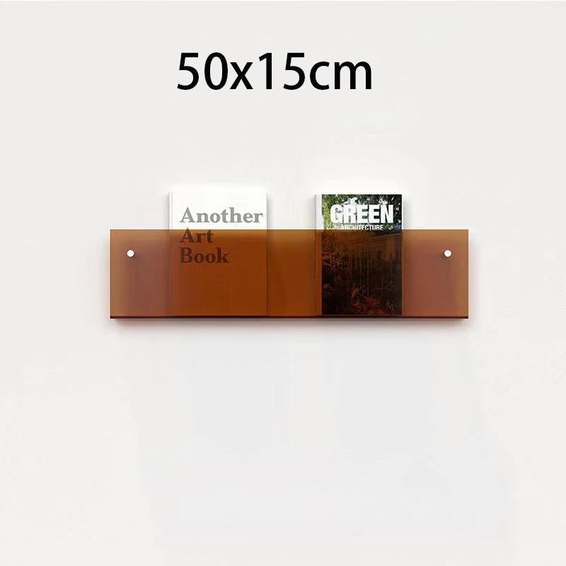 Modern Acrylic Floating Shelf Bookcase – Stylish Home Decor, Available in 30cm, 40cm, 50cm Lengths, 10 Color Options 17