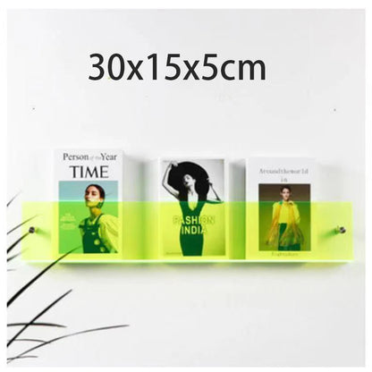 Modern Acrylic Floating Shelf Bookcase – Stylish Home Decor, Available in 30cm, 40cm, 50cm Lengths, 10 Color Options 18