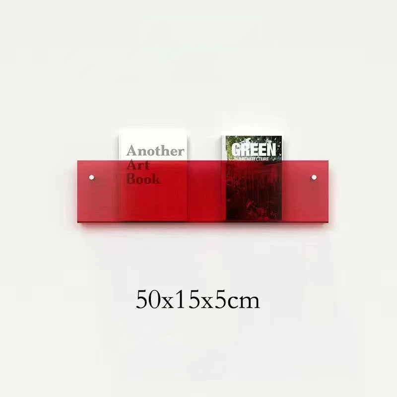 Modern Acrylic Floating Shelf Bookcase – Stylish Home Decor, Available in 30cm, 40cm, 50cm Lengths, 10 Color Options 19