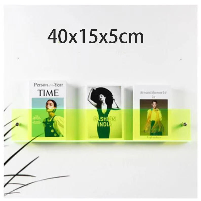 Modern Acrylic Floating Shelf Bookcase – Stylish Home Decor, Available in 30cm, 40cm, 50cm Lengths, 10 Color Options 20