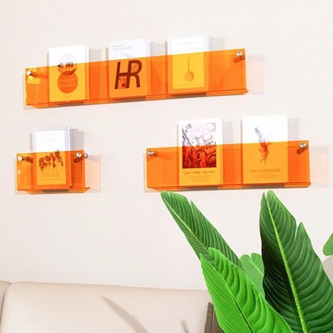 Modern Acrylic Floating Shelf Bookcase – Stylish Home Decor, Available in 30cm, 40cm, 50cm Lengths, 10 Color Options 3