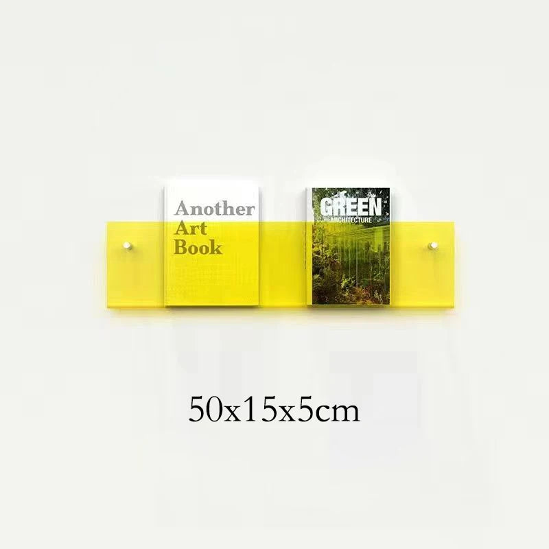 Modern Acrylic Floating Shelf Bookcase – Stylish Home Decor, Available in 30cm, 40cm, 50cm Lengths, 10 Color Options 30