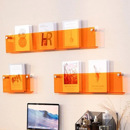 Modern Acrylic Floating Shelf Bookcase – Stylish Home Decor, Available in 30cm, 40cm, 50cm Lengths, 10 Color Options 6