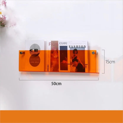Modern Acrylic Floating Shelf Bookcase – Stylish Home Decor, Available in 30cm, 40cm, 50cm Lengths, 10 Color Options 7