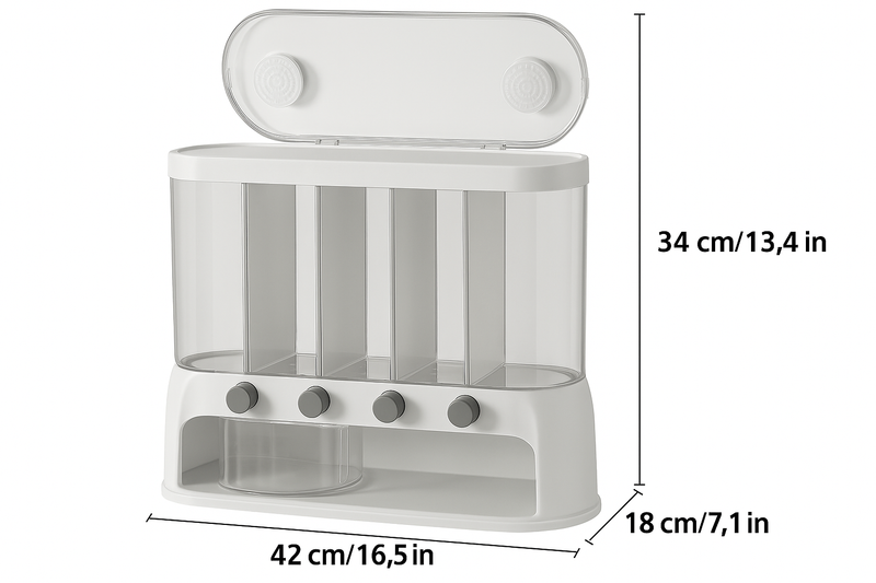 Multi-Compartment Airtight Kitchen Storage Container for Pantry Organization – Clear Food Storage for Grains and Spices 4