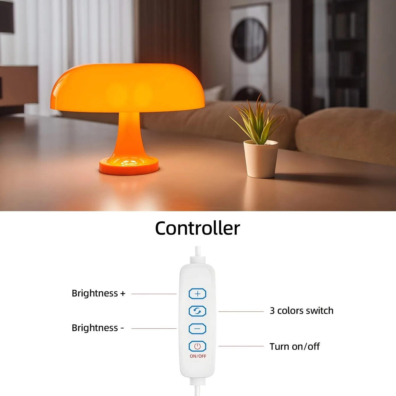 MushroomGlow | Elegant Adjustable LED Table Lamp for Bedside or Desk 6