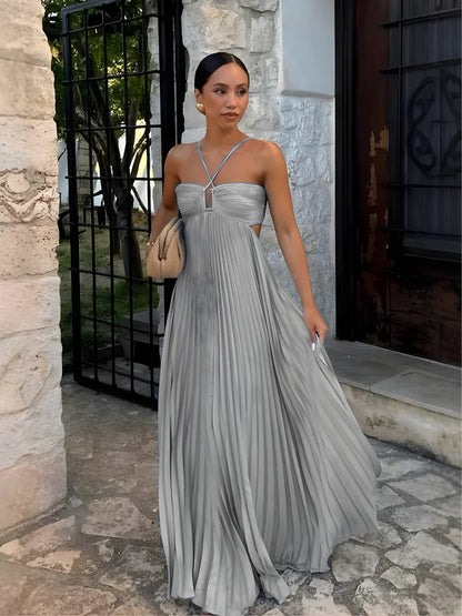 Freya Women's Pleated Maxi Dress - close-up detail