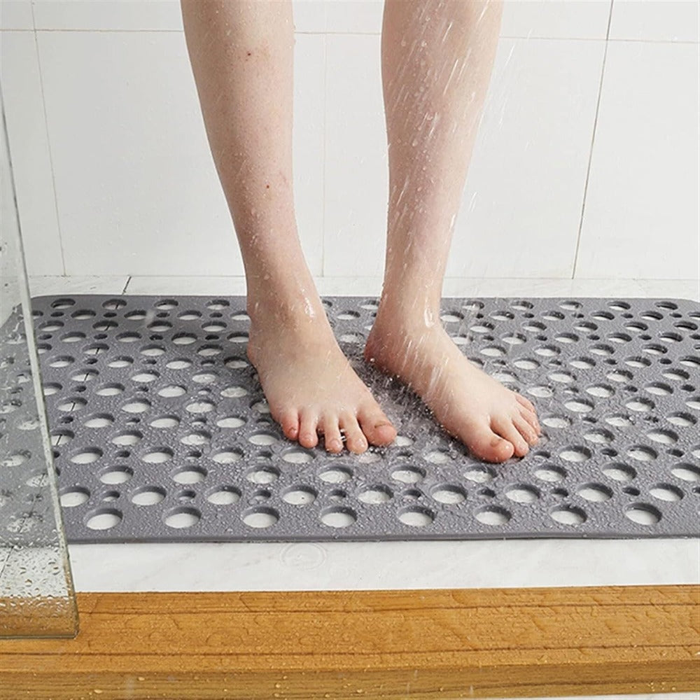 Non-Slip Shower Mat with Advanced Suction Cups – Hygienic Bath Mat for Safe and Comfortable Use, 27.5 x 15.5 Inches, Clear PVC 1