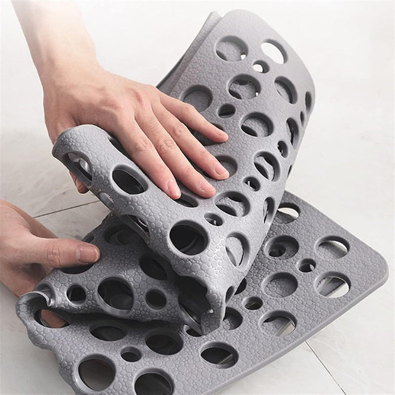 Non-Slip Shower Mat with Advanced Suction Cups – Hygienic Bath Mat for Safe and Comfortable Use, 27.5 x 15.5 Inches, Clear PVC 4
