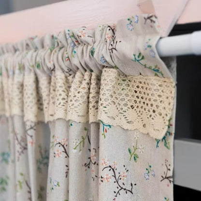 Nordic Bloom Kitchen Cabinet Curtain | UV-Resistant, Rod Pocket