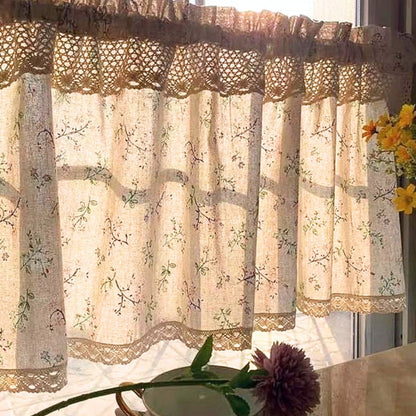 Nordic Bloom Kitchen Cabinet Curtain | UV-Resistant, Rod Pocket