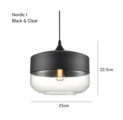 NordicGlow | Stylish Industrial Metal and Glass Pendant Lighting 0