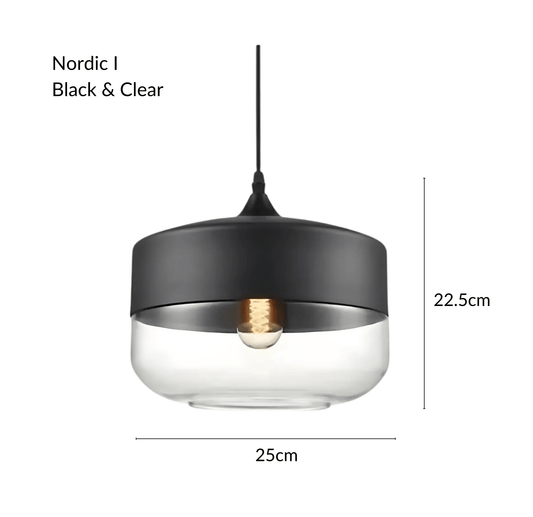 NordicGlow | Stylish Industrial Metal and Glass Pendant Lighting 0