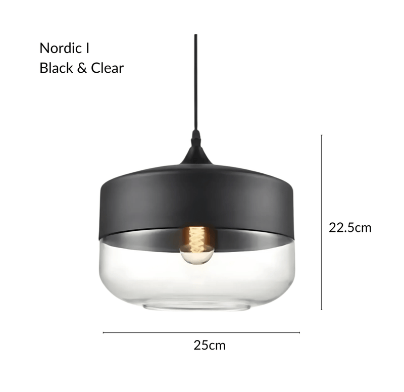NordicGlow | Stylish Industrial Metal and Glass Pendant Lighting 0