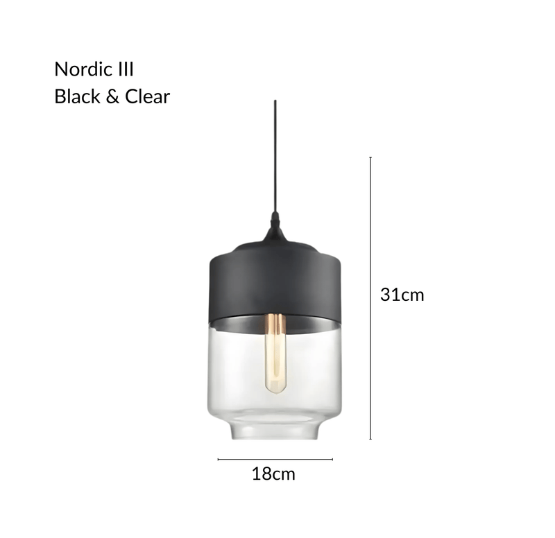 NordicGlow | Stylish Industrial Metal and Glass Pendant Lighting 10