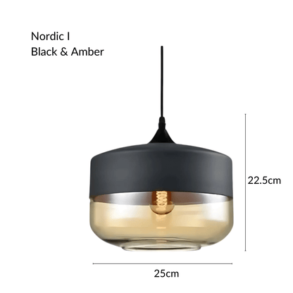 NordicGlow | Stylish Industrial Metal and Glass Pendant Lighting 17