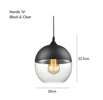 NordicGlow | Stylish Industrial Metal and Glass Pendant Lighting 20