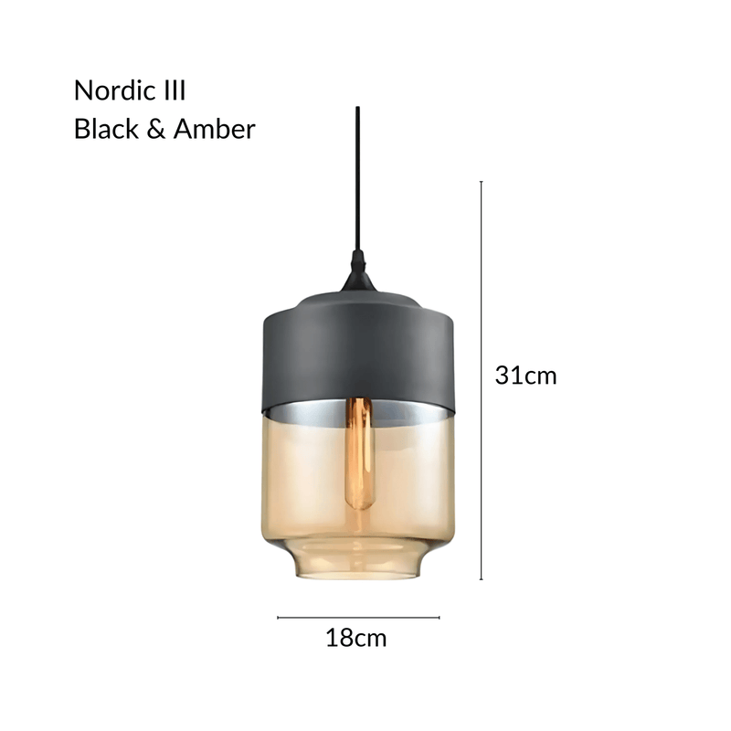 NordicGlow | Stylish Industrial Metal and Glass Pendant Lighting 23