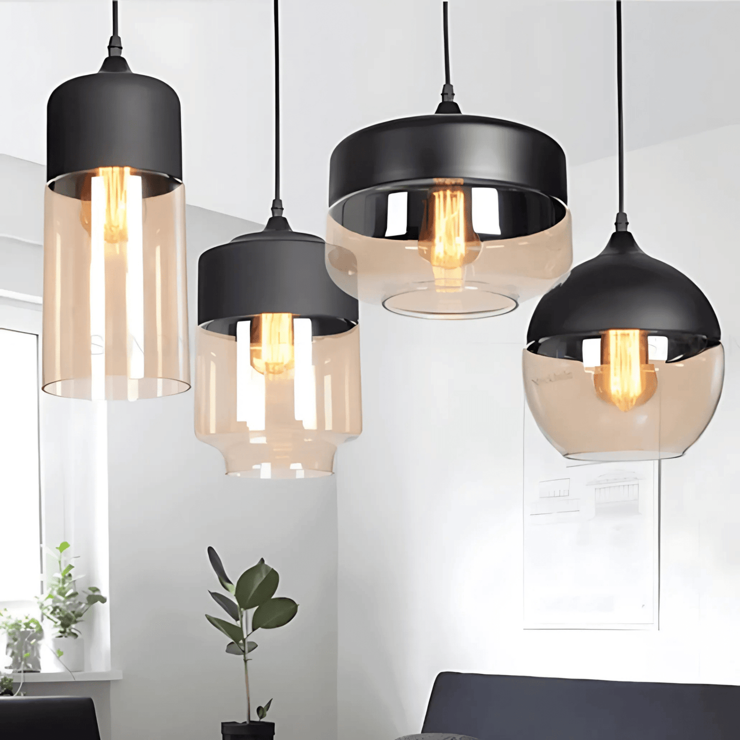 NordicGlow | Stylish Industrial Metal and Glass Pendant Lighting 7