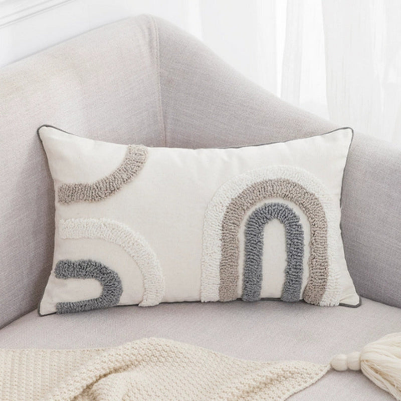 Linden Nuvia Gray White Cushion Cover | Soft Cover, Living Room
