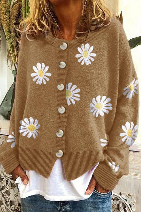 Sienna Women's Floral Sweater | Black, Brown