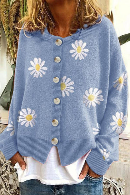 Sienna Women's Floral Sweater - fabric and finish detail