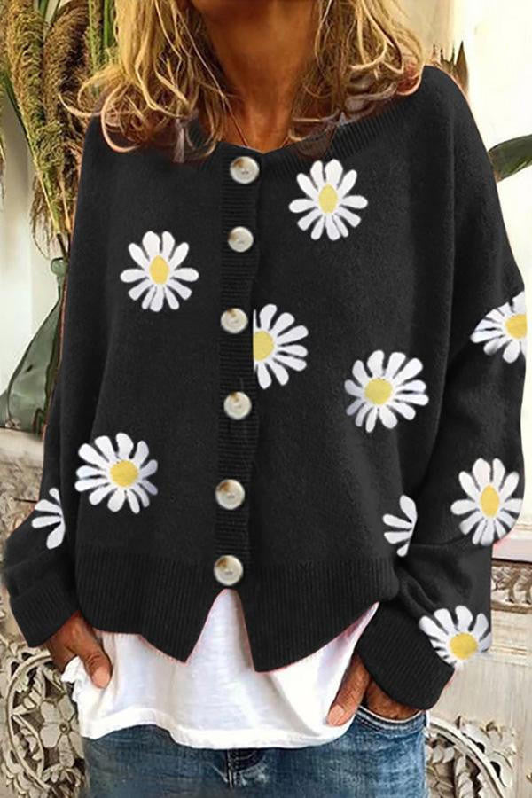 Sienna Women's Floral Sweater - close-up detail