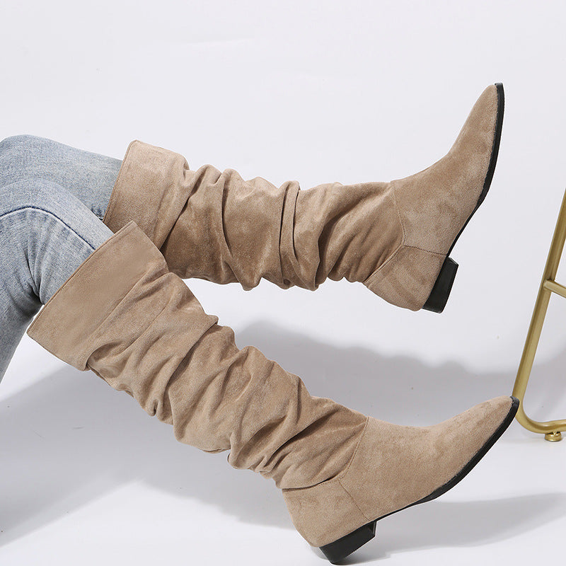 Bottes Hautes pour Femme Amber | Design Décontracté avec Talon Bloc, Chic Relax
