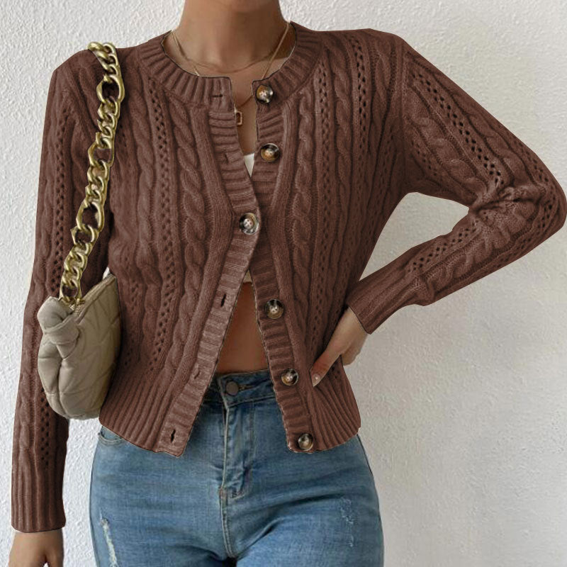 Juno Women's Cable Knit Cardigan - back view