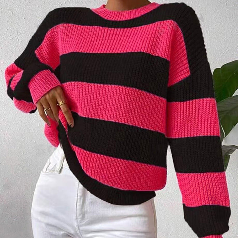 Imogen Women's Striped Sweater - fabric and finish detail