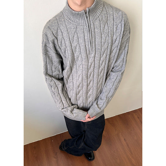 Jasper Men's Cable Knit Sweater - styled view