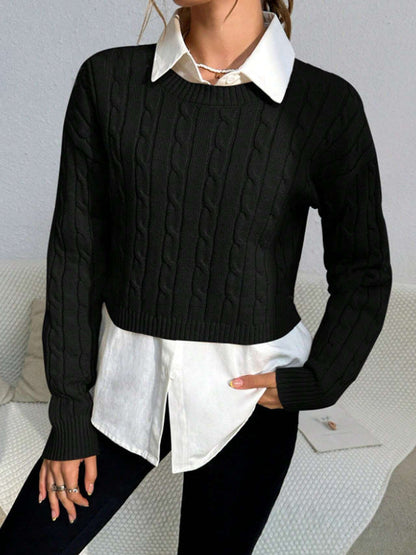 Tallulah Women's Cable Knit Sweater - full-length view