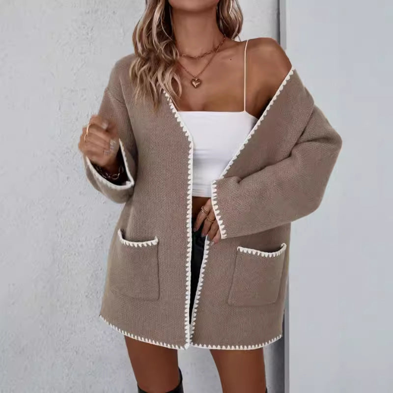 Mira Women's Cardigan | Pocket, Open Front, Long Sleeve