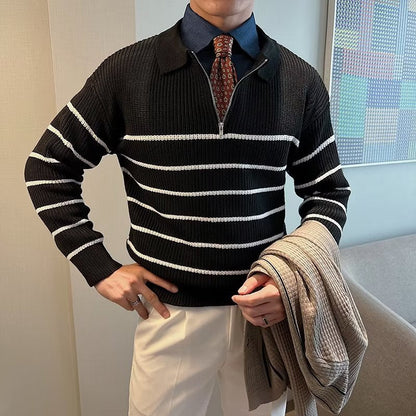 Ambrose Men's Striped Sweater - back view