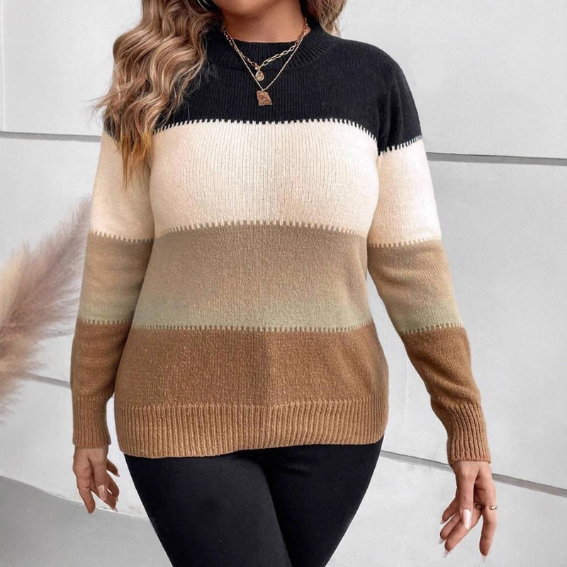 Yvette Women's Striped Sweater | Crew Neck