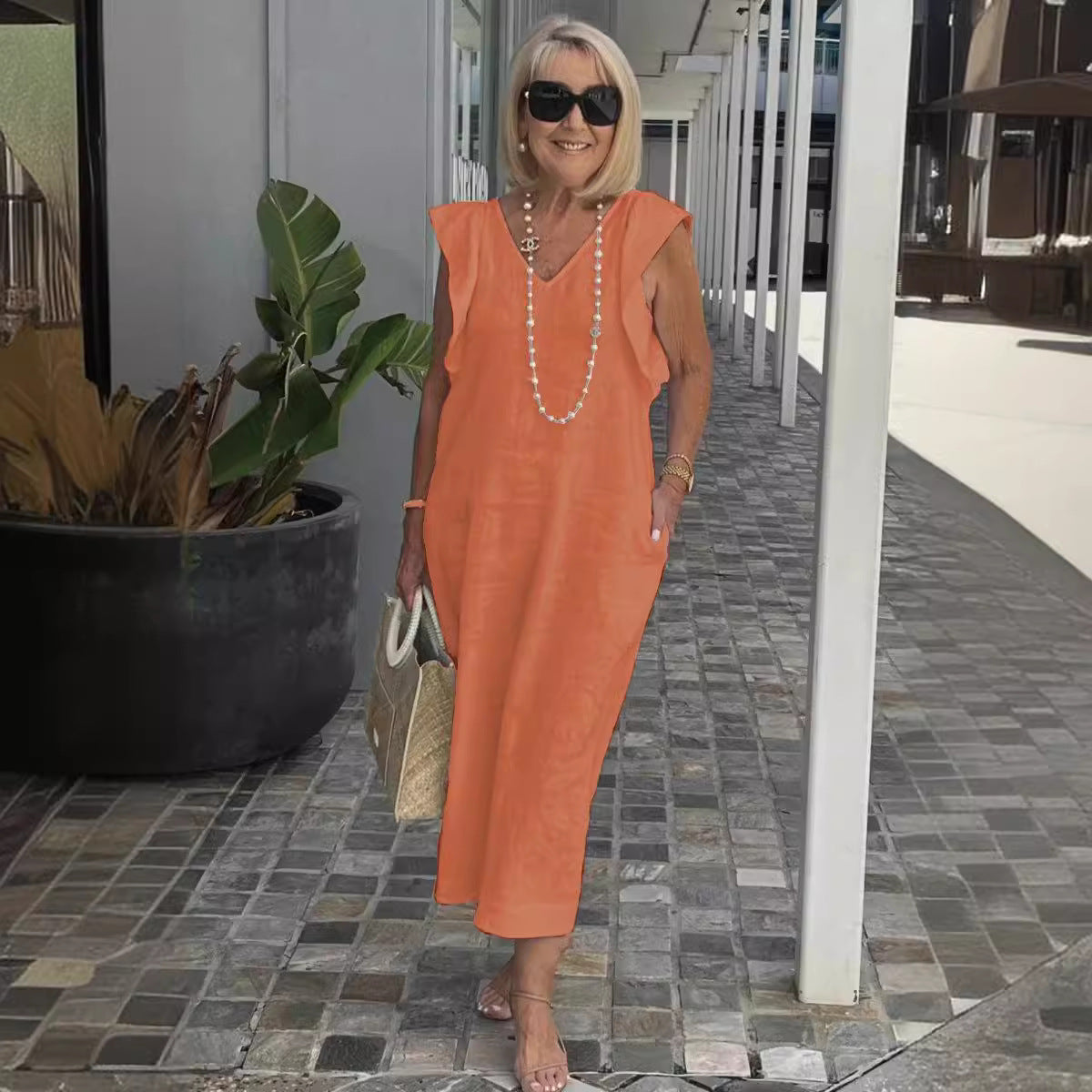 Romy Women's Dress - fabric and finish detail
