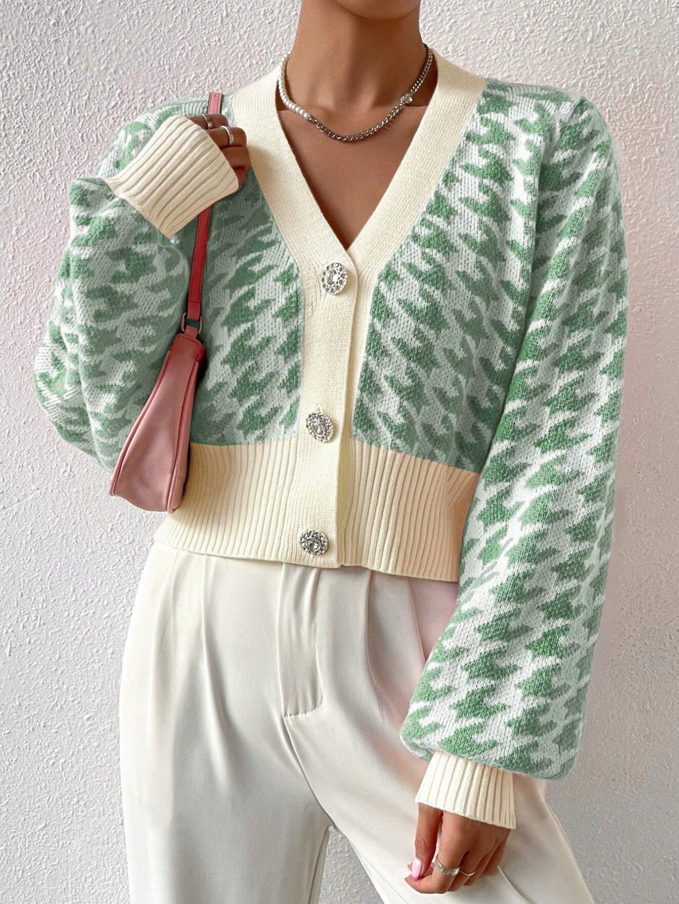 Ines Women's Cardigan - fabric and finish detail