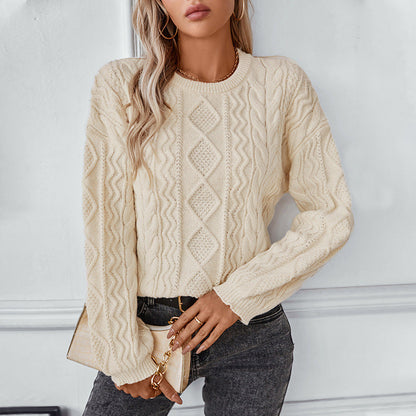 Mira Women's Cable Knit Sweater - back view