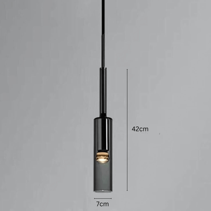 ObsidianGlow | Sleek Black Glass Kitchen Pendant Lighting Fixture 0