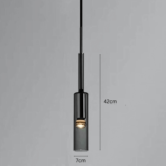 ObsidianGlow | Sleek Black Glass Kitchen Pendant Lighting Fixture 0