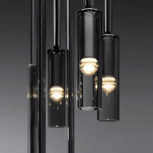 ObsidianGlow | Sleek Black Glass Kitchen Pendant Lighting Fixture 1