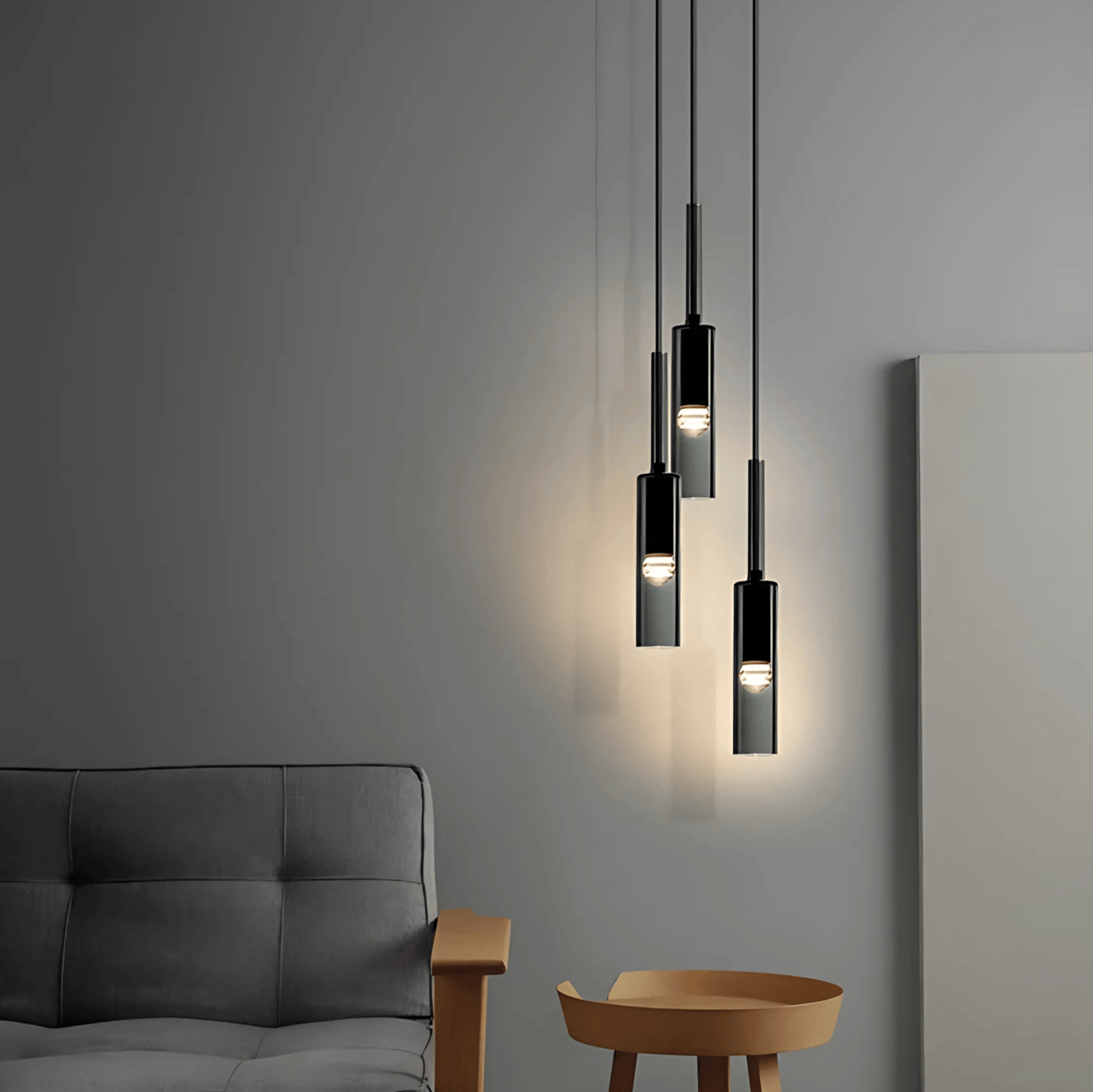 ObsidianGlow | Sleek Black Glass Kitchen Pendant Lighting Fixture 3