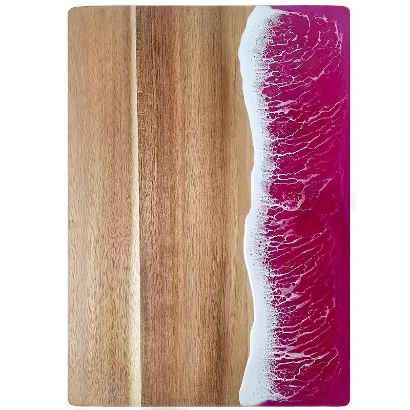 Ocean-Inspired Acacia Wood Cutting Board with Resin Inlay – Multi-Purpose Chopping and Serving Tray for Kitchen and Outdoor Use 6