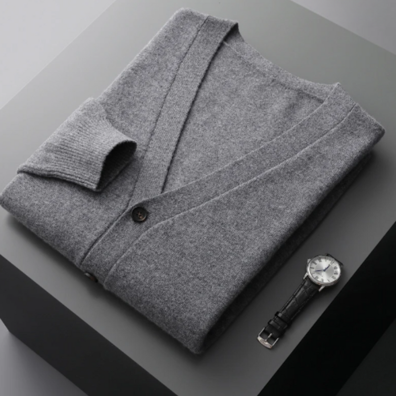 Cormac Men's Cardigan - fabric and finish detail